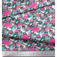 thumbnail image 2 of Soimoi Rayon Fabric Camouflage Texture & Flamingo Bird Print Sewing Fabric Yard 42 Inch Wide, 2 of 3
