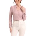 thumbnail image 1 of INSPIRE CHIC Chemise Élégante à Manches Longues Col en V pour Femmes P Gris Rose, 1 of 6