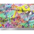 thumbnail image 2 of Soimoi Yellow Viscose Chiffon Fabric Colorful Butterfly Printed Fabric 1 Yard 42 Inch Wide, 2 of 5