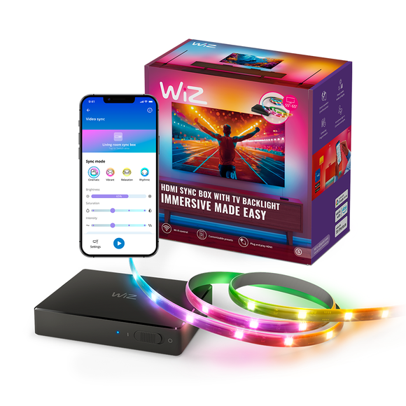 WiZ boîtier de synchronisation HDMI intelligent avec rétroéclairage pour téléviseurs de 55 à 65 po