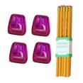 thumbnail image 2 of TopLLC Student Plastic Colored Transparent Pencil Sharpener Pencil Set-geometric Double Hole Sketch Sharpener Pencil Set- 4pc Pencil Sharpener And 10pc Pencil pencil pencil, 2 of 6