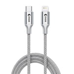 OXAA USB C au câble de foudre 30W– Chargement rapide MFI câblés certifiés pour iOS Dispositifs