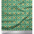 thumbnail image 1 of Soimoi polyester Crepe Fabric Check & Moroccan Ethnic Printed Craft Fabric by the Yard 42 Inch Wide, 1 of 3