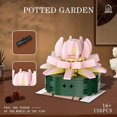 thumbnail image 4 of Potted Garden Pink Flowers Botanical Collection Set, 158 Pieces Modular Buildings, Decorative Home Office Creative Project Construction, 4 of 5