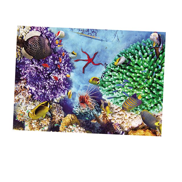 Esquirla Fond d'Aquarium, Tropical & Facile à Utiliser, Décoration de Fond d'Autocollant de Réservoir - TG