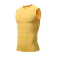 thumbnail image 5 of BADHUB Men's Quick Dry Athletic Tank Tops Compression Running High Stretch Sleeveless T Shirt Workout Performance Cut Off Tee Shirt Yellow S, 5 of 5
