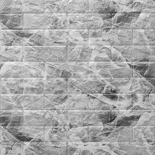 Autocollants Muraux 3D en Mousse PE Gris 70x77cm Autocollants Muraux