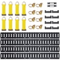 thumbnail image 1 of KFFKFF Trousse de Rail d'Arrimage pour Voie Électrique, Ensemble de 30 Pcs de Voies Électriques de 5 Pi Comprenant 4 Rails en Acier et 2 Fentes Simples et 8 Anneaux en O et 8 Attaches avec Anneau en D et 8 Embouts, Accessoires de Fixation pour Cargaison, Motos et Vélos, 1 of 9