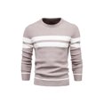 thumbnail image 1 of Innerwin Sweater Long Sleeve Men Jumper Tops Daily Wear Crew Neck Loose Knitted Sweaters Beige S, 1 of 2