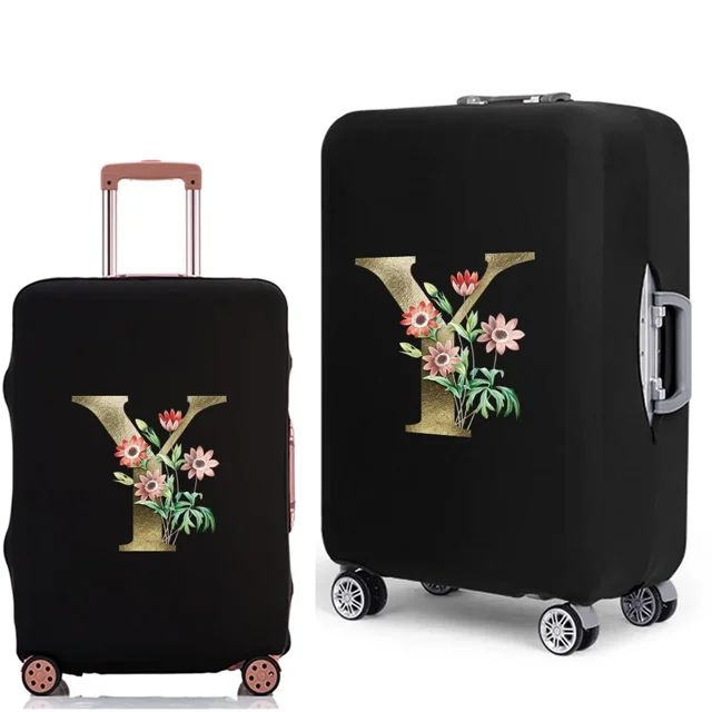 Luggage Cover Protective Suitcase Trolley Case Dust Cover 18 To 28 Inch Golden Flower Series Pattern Elastic Travel Protective 8Golden flower Y M