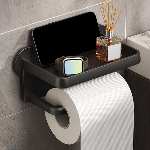 Feltree Papier Hygiénique Autoportant Antirouille avec Accessoires Base Stable Papier Hygiénique pour Salle de Bain