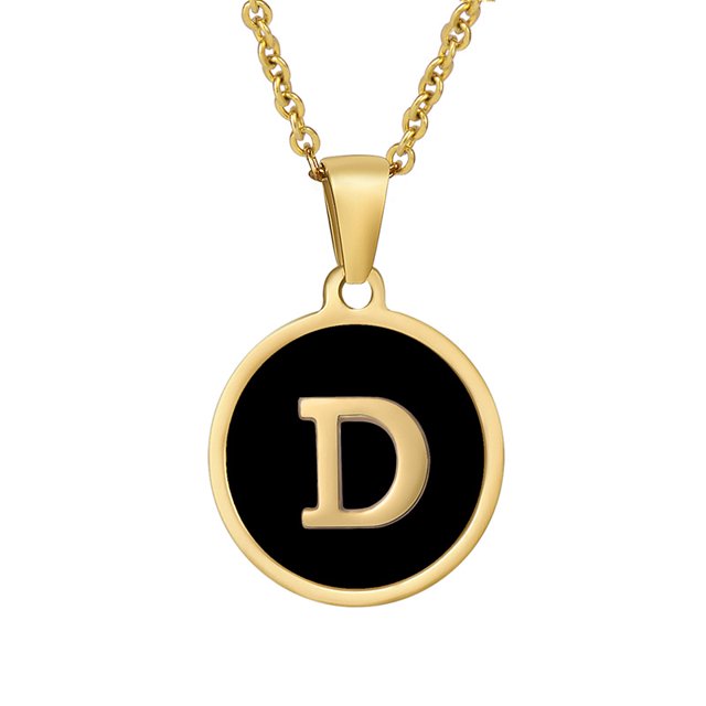 Colliers, Collier Lettre Coquille Mignonne pour Filles, Pendentifs Pièce pour Filles en Acier Inoxydable Colliers Initiale pour Femmes Bijoux Rond