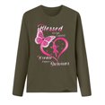 thumbnail image 3 of Fridja Haut Femme Cancer du Sein Décontracté Manches Longues Col Rond Chandail en Molleton Pull Blouse, 3 of 4