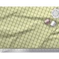 thumbnail image 2 of Soimoi Green Japan Crepe Satin Fabric Window Pane Check Print Fabric by the Yard 42 Inch Wide, 2 of 3