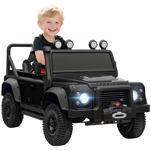 Qaba Land Rover Licensed Kids Ride on RC Car, 12V Toddler Ride on Toy Jeep Truck, Gift for Boys & Girls, Black