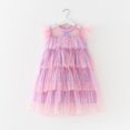 thumbnail image 3 of LEEy-world Robe de Princesse Déguisement pour Petites Filles Robe Tutu pour Bébés Filles Robe Tutu en Coton pour Tout-Petits Robes en Tulle pour Bébé Fille Robe Princesse Sans Manches, Violet, 3 of 4
