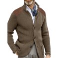 thumbnail image 1 of MAWCLOS Mens Cardigan Sweater Long Sleeve Jacket Button Down Coat Knitted Winter Warm Open Front Outwear Khaki 2XL, 1 of 2