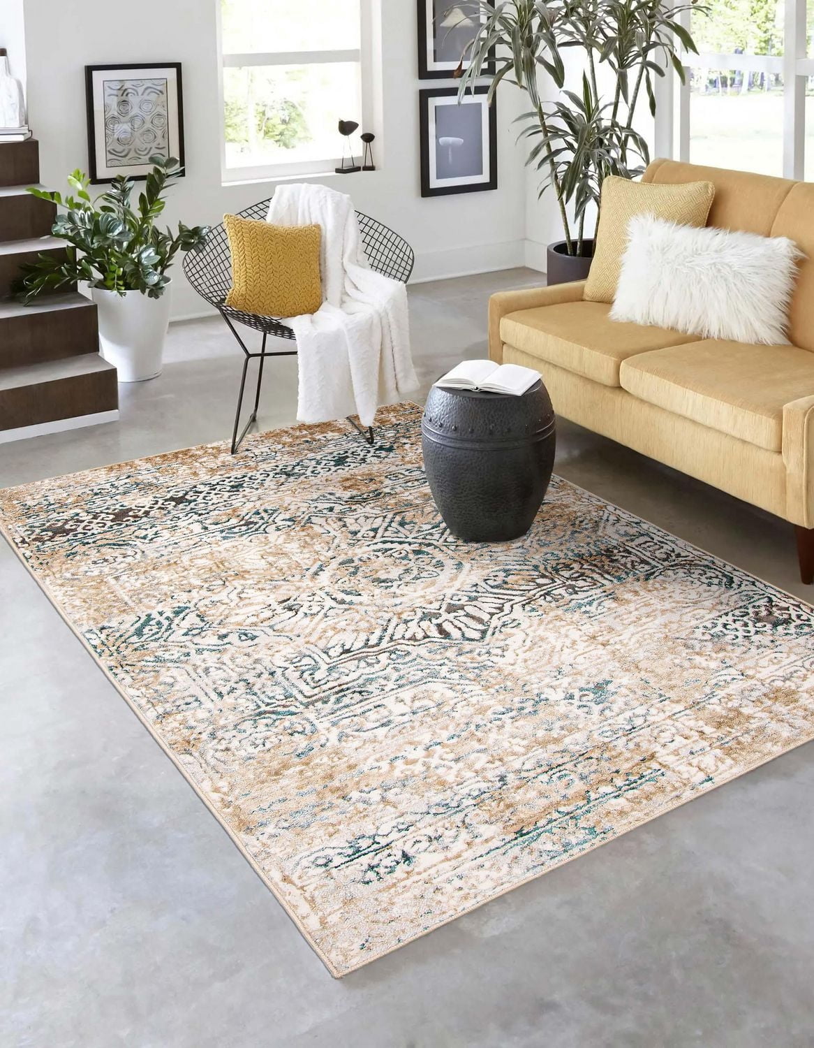 ECARPET Zoe Traditional Area Rug for living room, bedroom, dining entrance, hallway and more.