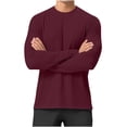 thumbnail image 4 of ylioge Mens Sun Protection T Shirts Lightweight Long Sleeve UV T-Shirts Casual Solid Pullover Breathable Basic Raglan Fishing Tees Tops, 4 of 8