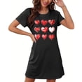 thumbnail image 2 of Kaemgyyd Chemises de Nuit pour Femmes Été Amples Douces Chemises de Nuit Fluides Manches Courtes Chemises de Sommeil Col en V Vêtements de Nuit Robe de Pyjama, 2 of 6