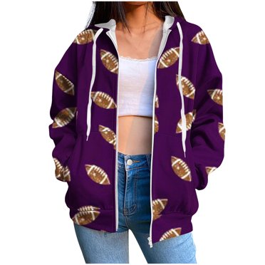 Rbaofujie Chandails à Capuche pour Filles Chandails à Rayures pour Femmes Poches Fermeture Éclair Manches Longues Haut Régulier Chandails à Capuche Manteau Vêtement d'Extérieur Blanc Chandails Mignons