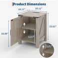 thumbnail image 3 of GloryStar Rustic 2-Tier Nightstand with USB Charging, Farmhouse Bedside Table with Sliding Barn Door for Bedroom, 3 of 8