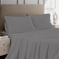 thumbnail image 2 of Color Sense 100% Cotton Percale Cool & Crisp 4-Piece Sheet Set Full Dark Gray, 2 of 5