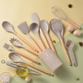 thumbnail image 2 of Renjiang Chef Kitchen Cooking Utensils Set, 14 pcs Non-Stick Utensils Spatula Set with Holder, Black Wooden Handle Silicone Kitchen Gadgets, 2 of 6