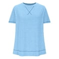 thumbnail image 3 of Timegard Womens Tops Plus Size Drop Shoulder Short Sleeve Blouse Casual Crewneck Loose Tops Summer, 3 of 5