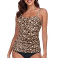 thumbnail image 2 of RELLECIGA Women's Ruched Bandeau Tankini Top Swimsuits, 2 of 6