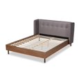 thumbnail image 3 of Baxton Studio Catarina Queen Size Gray Upholstered Brown Platform Bed, 3 of 10