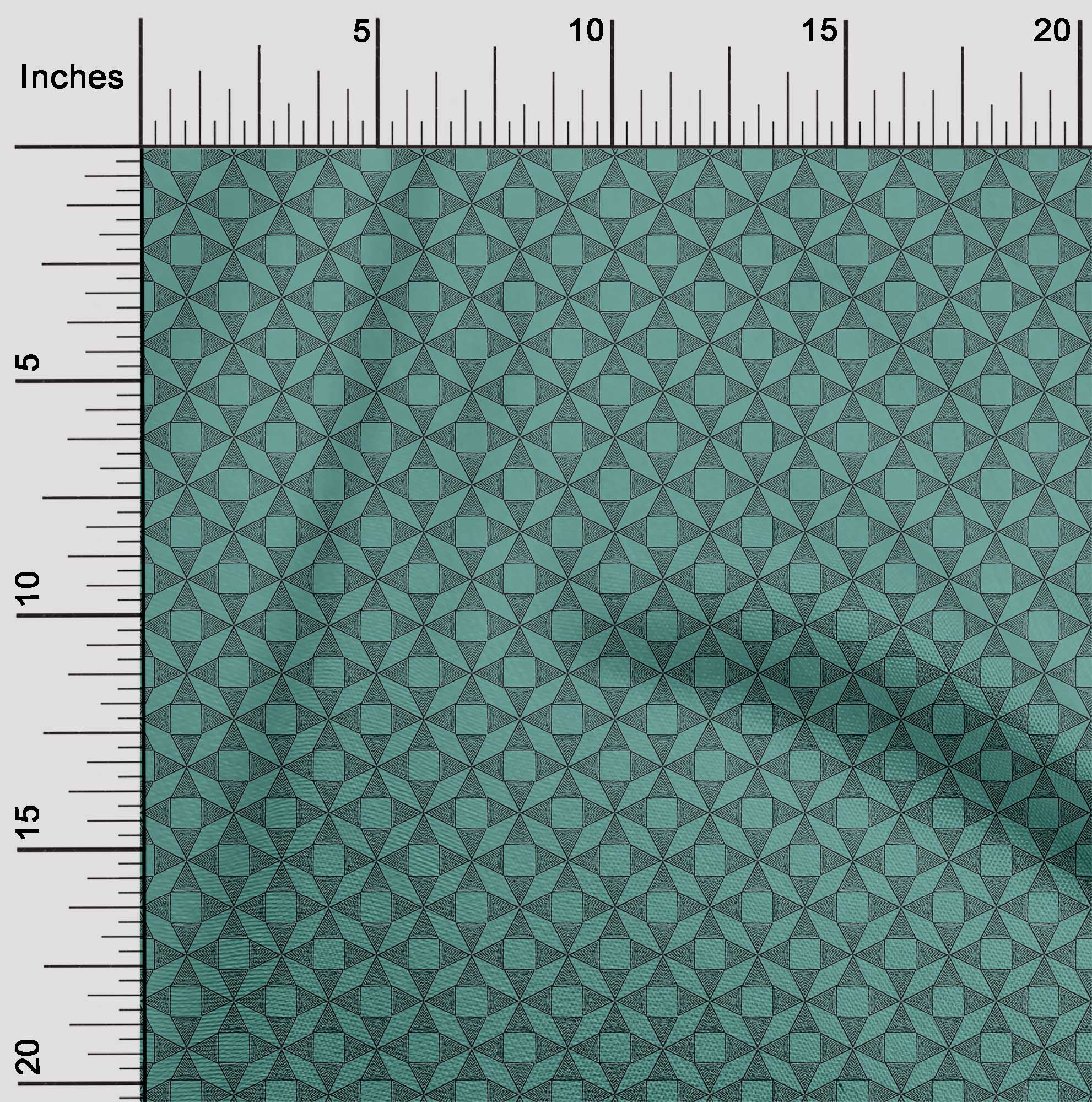 oneOone Organic Cotton Voile Fabric Triangle Block Printed Fabric 1 Yard 42 Inch Wide