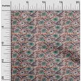 thumbnail image 1 of oneOone Polyester Lycra Fabric Leaves & Floral Block Printed Craft Fabric BTY 56 Inch Wide, 1 of 4