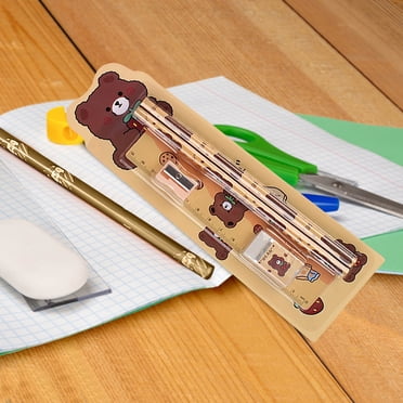 TopLLC Five Piece Set Of Stationery Set For The Start Of The School Season Elementary School Students Learning Supplies Kindergarten Prizes Children's St Plastic childrens stationery box