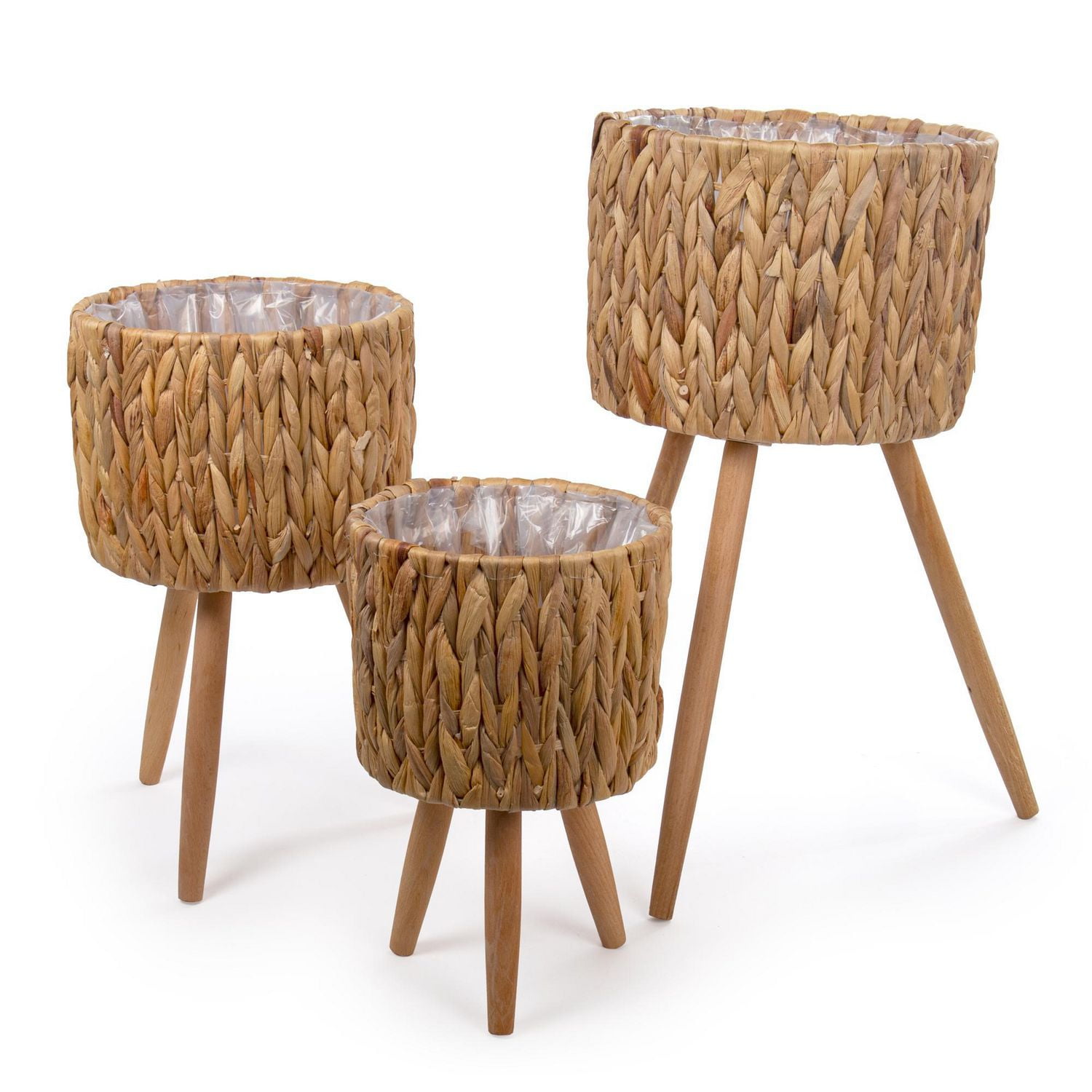 Truu Design Ensemble de jardinière décorative à jacinthe avec pieds en bois