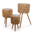 thumbnail image 4 of Truu Design Decorative Hyacinth Planter Set with Wooden Legs, 4 of 7