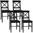 thumbnail image 1 of HOMCOM Ensemble de 4 Chaises de Salle à Manger Style Ferme en Bois avec Dossier Croisé, Noir, 1 of 10