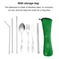 thumbnail image 1 of Ensemble d'Ustensiles de Voyage 8 Pcs/ensemble Ensemble de Couverts en Acier Inoxydable Ensemble de Couverts Réutilisables Ensemble de Vaisselle de Camping Portable avec Sac de Rangement Vert pour Lieu de Travail Camping École Pique-Nique - par, 1 of 10
