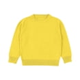thumbnail image 1 of SERTG Child and Child Sweater Kids Fall Solid Color Plaid Kids Crew Neck Soft Knit Pullover Tops Winter Long Sleeve Round Neck Sweaters(Yellow#1,3-4 Years), 1 of 5