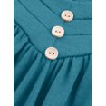 thumbnail image 3 of Innerwin Strappy Slip Dresses Spaghetti Strap Ladies Short Mini Dress Party Button Baggy Swing A-Line Sundress Lake Blue S, 3 of 5