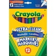 thumbnail image 1 of Crayola Ultra-Clean Washable Fine Line Markers, Classic Colours, 12 Count, 1 of 5