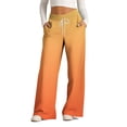 thumbnail image 1 of Pants for Women, Womens Fashionable Striped Printed Drawstring Wide Leg Pants, 1 of 5