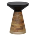 thumbnail image 1 of Moderne Métal et Bois Massif Table d'Appoint - Noir et Noyer, 1 of 7