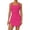 Hot Pink, variant on Ltctricy Women's Athletic Dress Sleeveless Square Neck Backless Cutout Side Split Ruched Mini Tennis Dress Built in Shorts Workout Skort Dress
