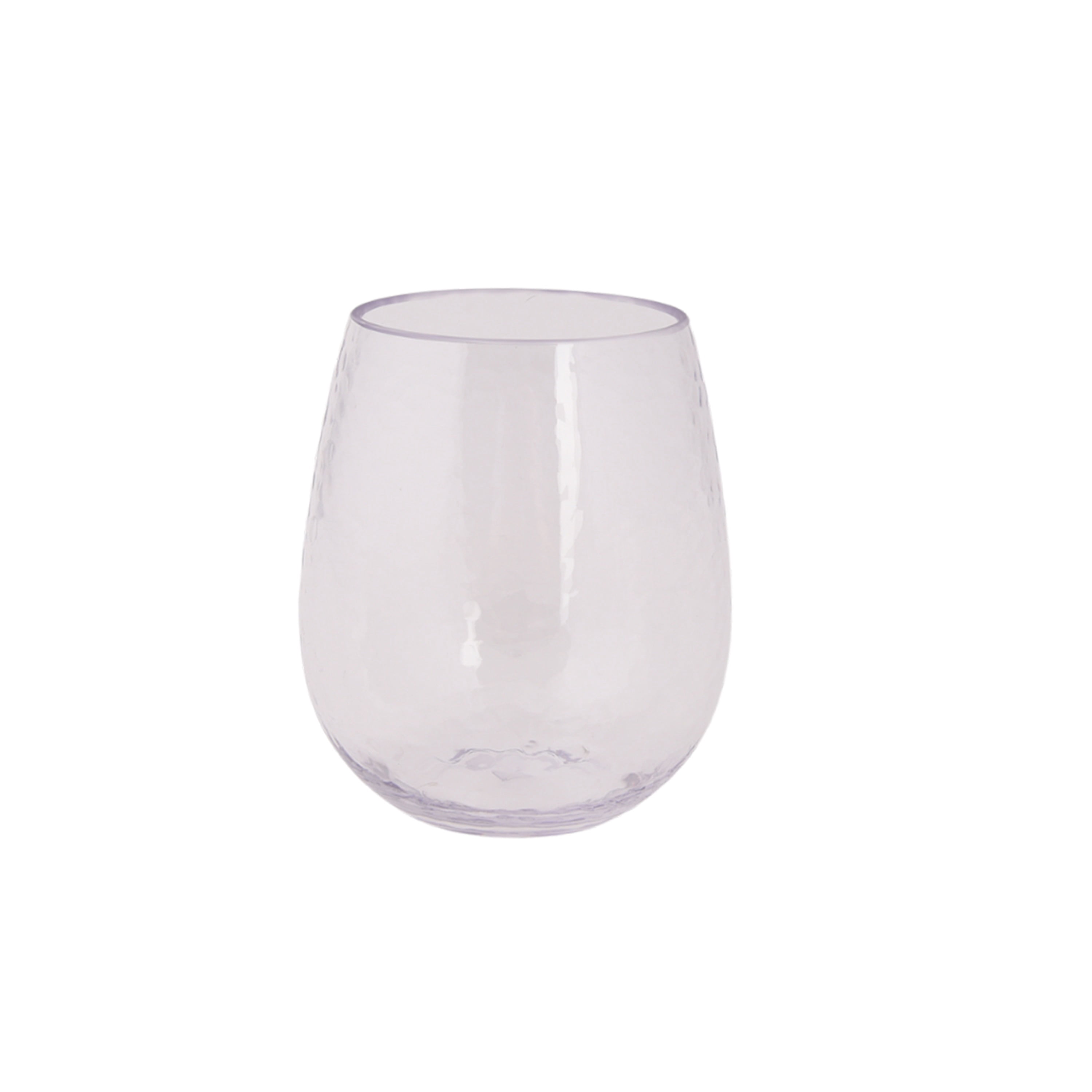 Hometrends Verre à Vin Sans Pied Acrylique Clair Martelée 498mL