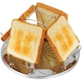 thumbnail image 1 of Portable Stainless Steel Folding Camp Stove Toaster - Compact Rack for 4 Slice Toast Bread, 1 of 6