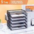 thumbnail image 3 of 5 Tier Letter Tray, Efficient 5 Tray Paper Organizer Iron Wire Mesh Lightweight  for Home, 3 of 7