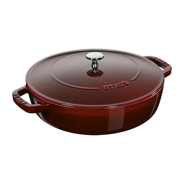 STAUB Braisières 3,7 L Fonte Ronde Sauté Pan Chistera, Rouge Grenadine