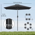 thumbnail image 3 of Outsunny Patio Sun Umbrella, Outdoor Parasol with 6 Ribs, Black, 3 of 10