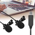 thumbnail image 2 of Andoer 6m/20ft USB Dual-head Lavalier Lapel Microphone Clip-on Omnidirectional Computer Mic for Windows Video Audio Recording, 2 of 7